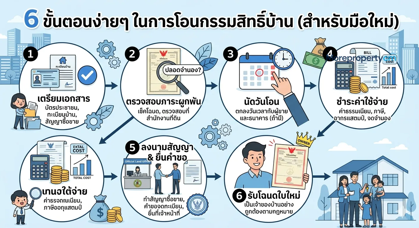 มือใหม่ต้องรู้! ขั้นตอนการโอนกรรมสิทธิ์บ้านและคอนโด ณ กรมที่ดิน ปี 2026