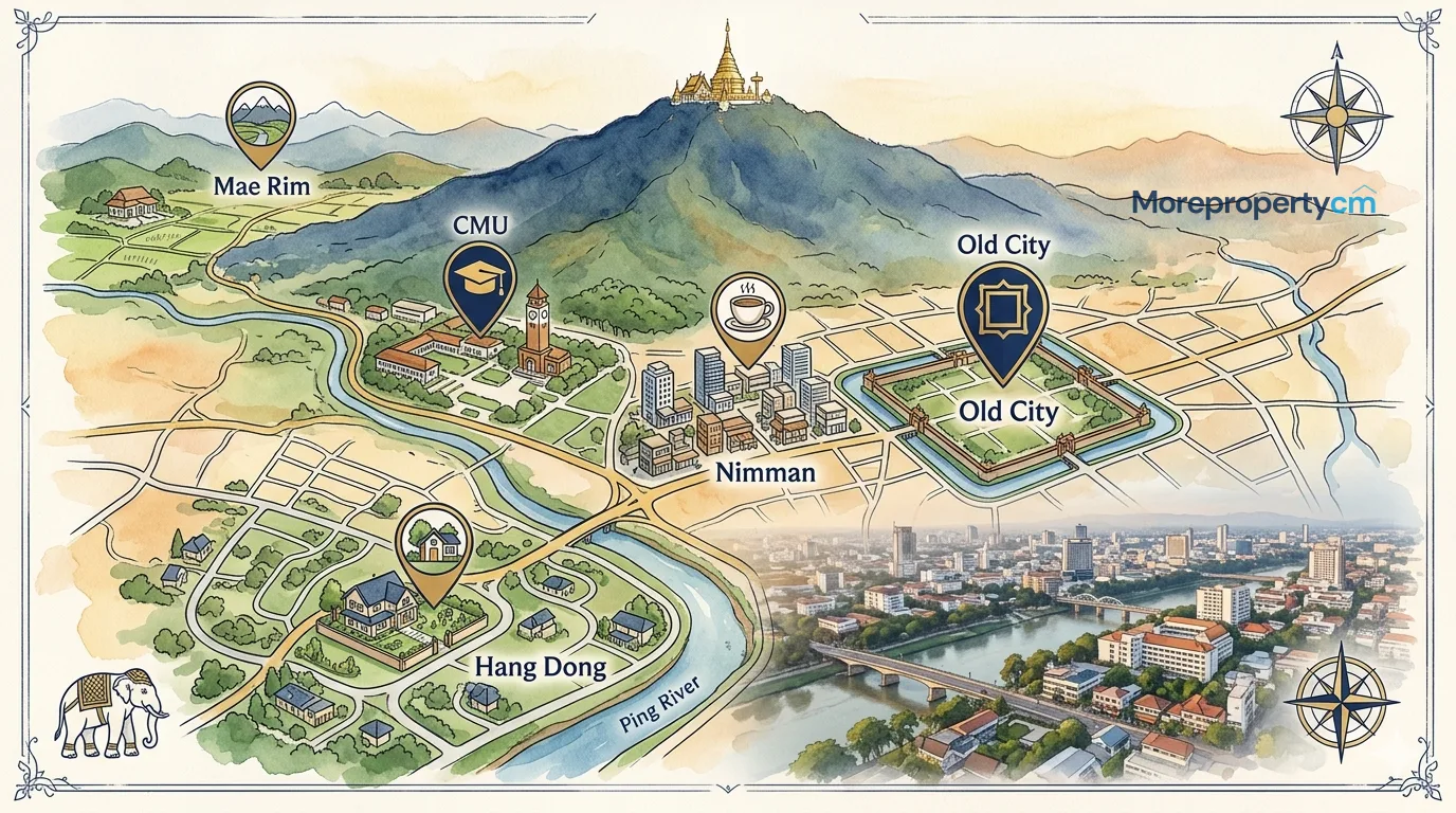 แผนที่ทรัพย์สิน เชียงใหม่ เลือกย่านอยู่อาศัยตามไลฟ์สไตล์