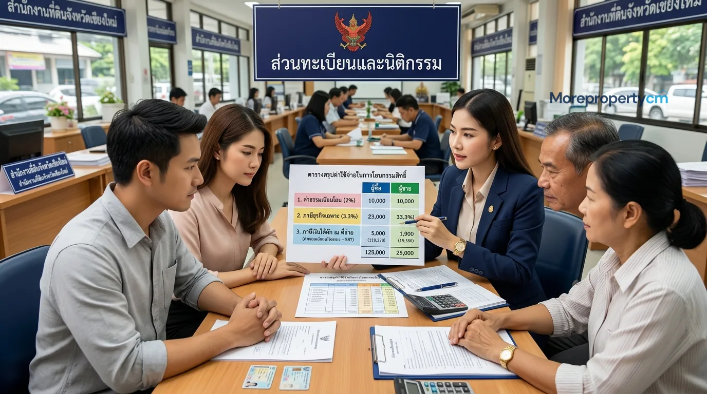 ค่าธรรมเนียมและภาษีวันโอนกรรมสิทธิ์อสังหาเชียงใหม่ คำนวณให้ถูกต้องก่อนวันโอน