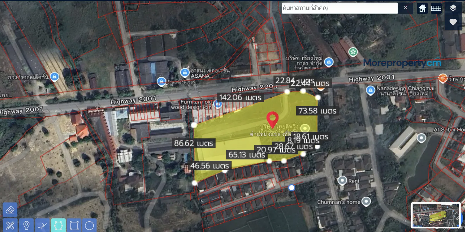 ขายที่ดินผืนใหญ่ 9 ไร่เศษ พร้อมโกดัง 2,975 ตร.ม. ทำเลทองติดถนนใหญ่บ้านถวาย-หางดง - 5