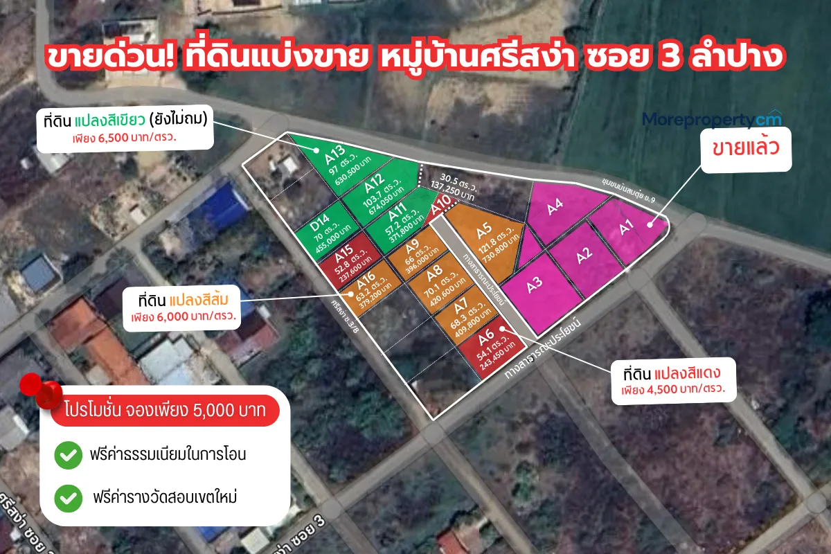 ขายที่ดินแบ่งขายลำปาง - ศรีสง่า ซอย 3 (ตรงข้ามโกลบอลเฮ้าส์) - 3