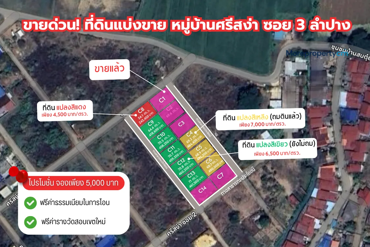 ขายที่ดินแบ่งขายลำปาง - ศรีสง่า ซอย 3 (ตรงข้ามโกลบอลเฮ้าส์) - 4